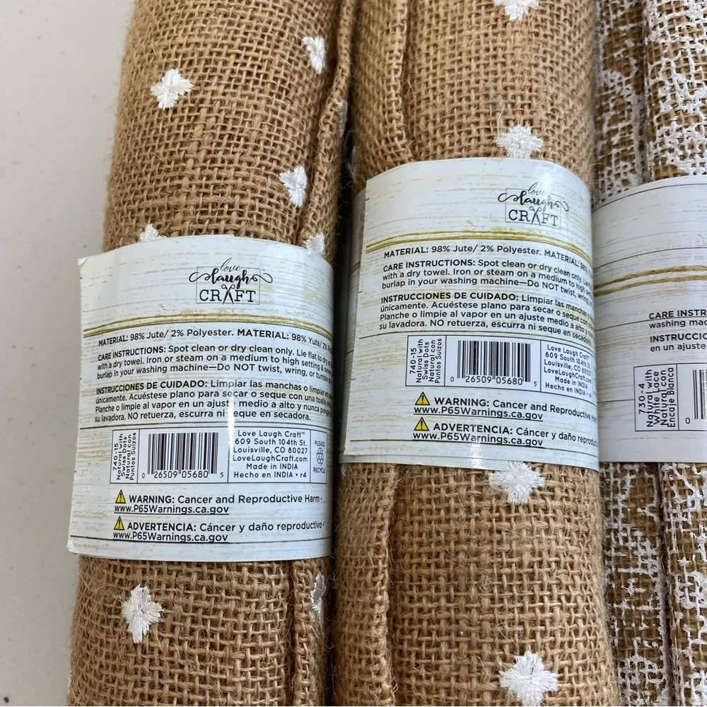 Craft Project Jute Burlap Floral Roll 12in x 3yd Bundle Set Tan Brown 46in X 2yd